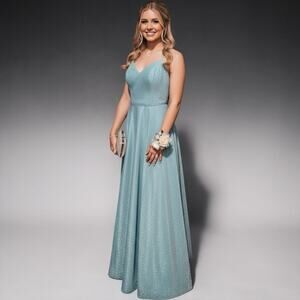 Midnight Doll Dillards Women 11 Formal Prom Sparkle Gown Lined Tulle 2 pockets